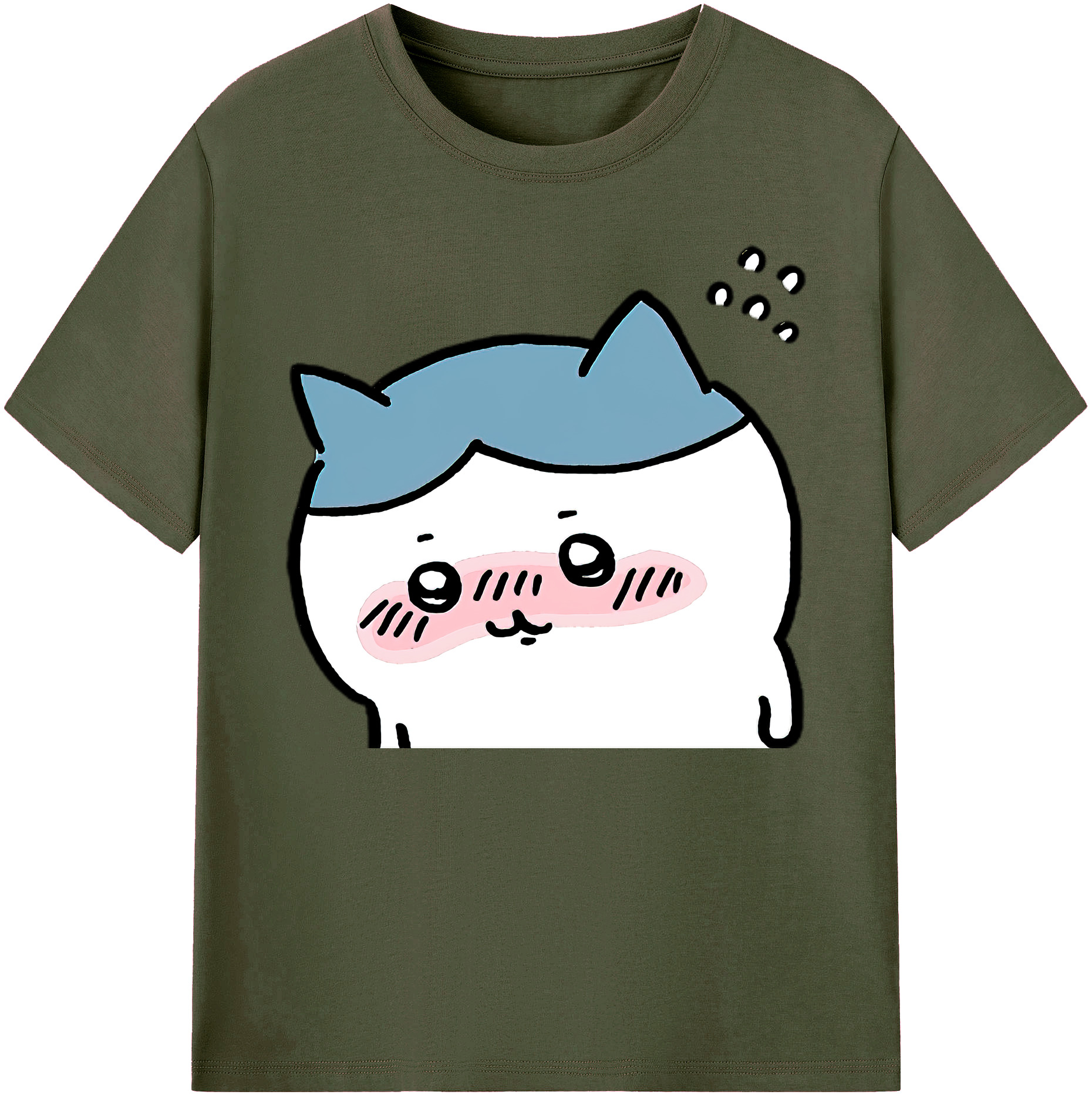 （画像用） ちいかわ ハチワレ Chii-kawa hachiware 綿100％ メンズ半袖Tシャツ｜肌触りやわらか＆通気性